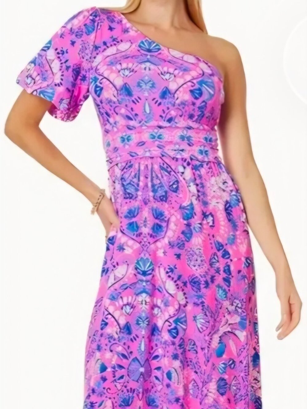Lilly Pulitzer One Shoulder Solana Maxi Dress